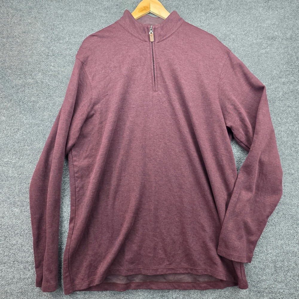 Mizzen+Main‎ Mens XX Large Maroon Heathered Quarter Zip Pullover Long Sleeve